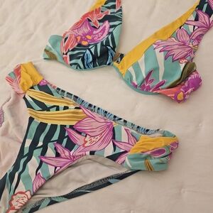 Trina Turk Multicolor Striped Bikini Set